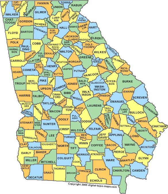 County Map of Georgia